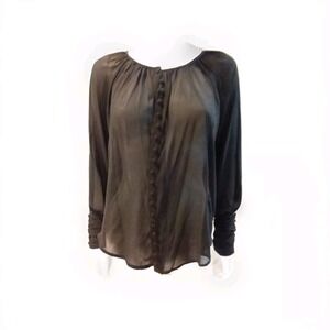 Catwalk Studio Top Women's Size Medium Black Long Sleeve Sheer NEW